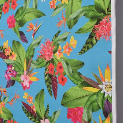 Uteväv Exotic garden tyg med tropiska blommor för utomhusbruk - Rosahuset.com
