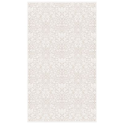 Lilja bordsduk 150x250 cm från Ekelund med elegant blomsterornament i beige och vitt