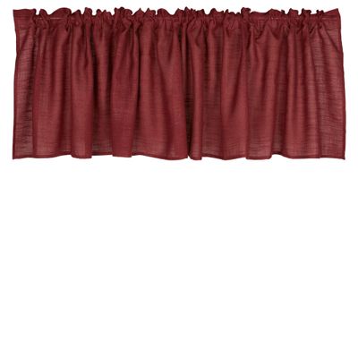 Brooklyn röd gardinkappa - stilfulla kappa med linnestruktur