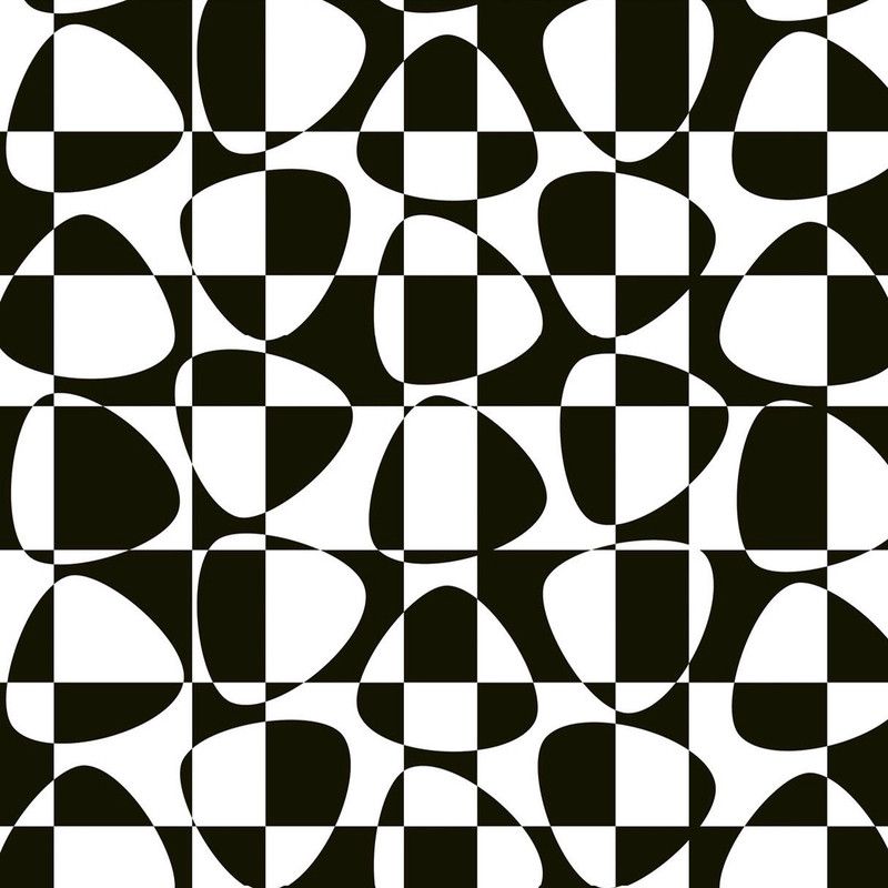 Pix svart bomullstyg med grafiskt mönster