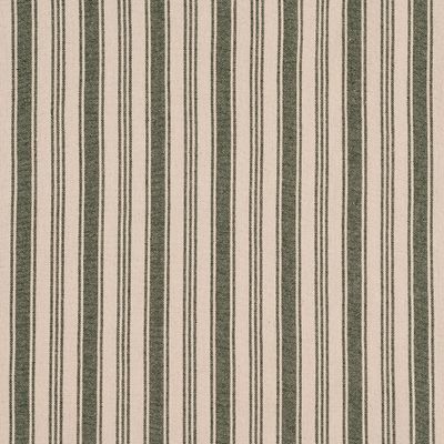 Närbild av Eugen vävt tyg med vertikala ränder i grönt och beige.