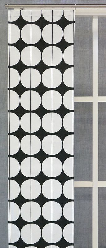 Panelgardiner Lane svart-vit design Teija Bruhn för Arvidssons Textil.