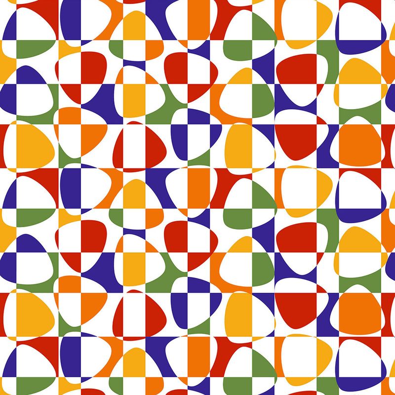 Mosaik multi tyg med ett grafiskt mönster - nordisktextil.se