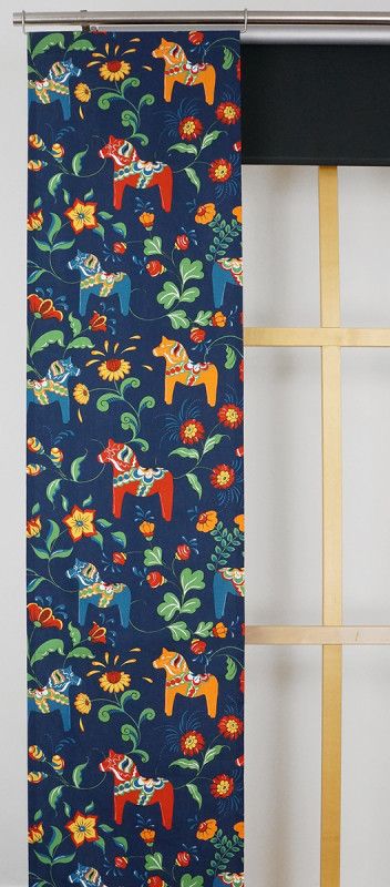 Panelgardiner leksand blå från Arvidssons textil