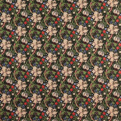 Verdelis svart gobeläng med repetitivt blommönster i mörk och elegant färgskala