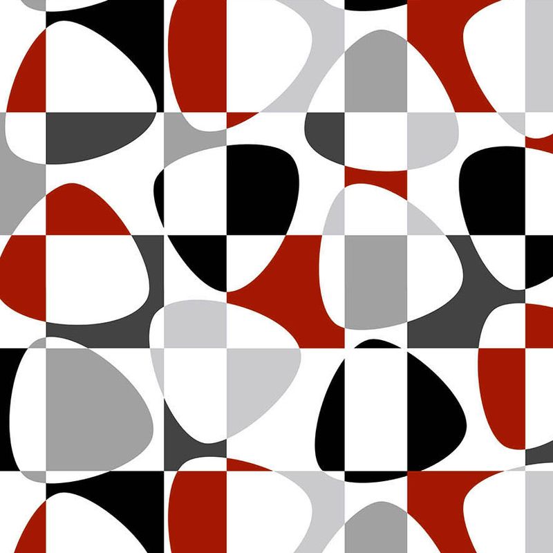 Mosaik röd-svart tyg