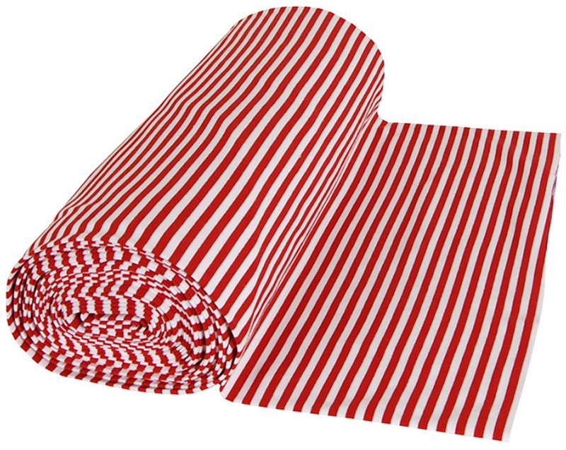 Muddväv randig röd - Rundstickad muddväv röd och vit randig säljs på metervara i våran webbutik online.