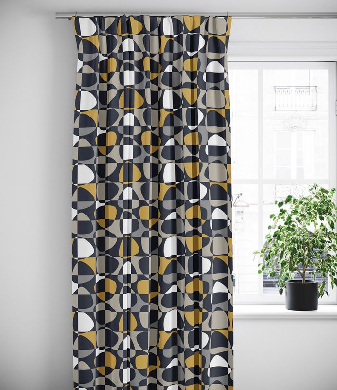 Mosaik svart gardiner