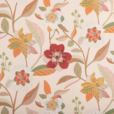 Paths tyg - ett tyg med blomster i varm färgskala