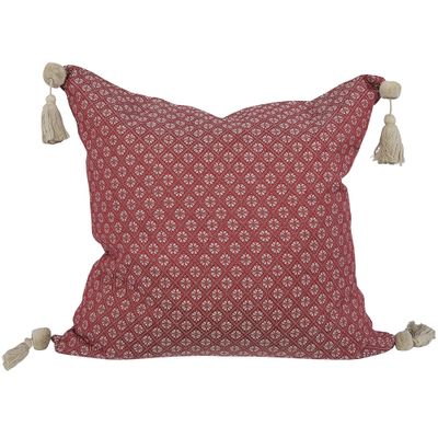 Trine röd kuddfodral med ett bolster mönster - nordisktextil.se