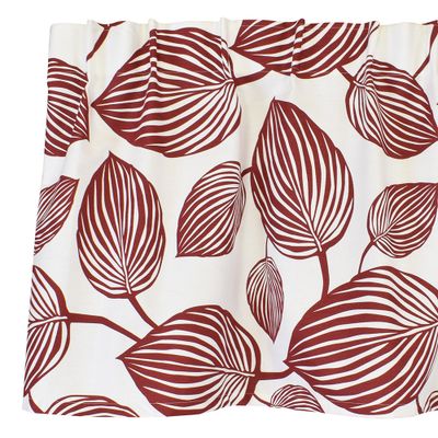 Lyckans blad vit-röd gardinkappa metervara