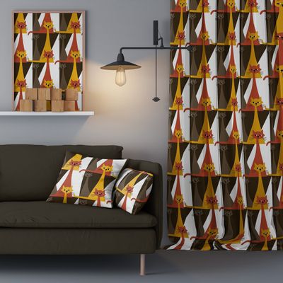 Kitty-brun-orange-gardin