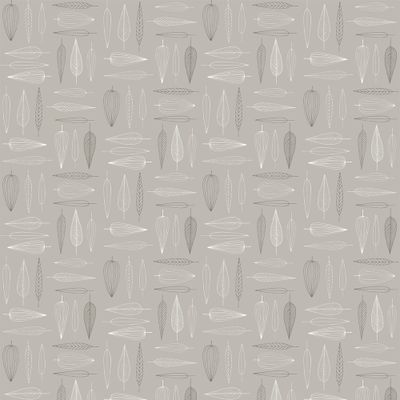 Frostblad beige tyg – metervara med bladmotiv