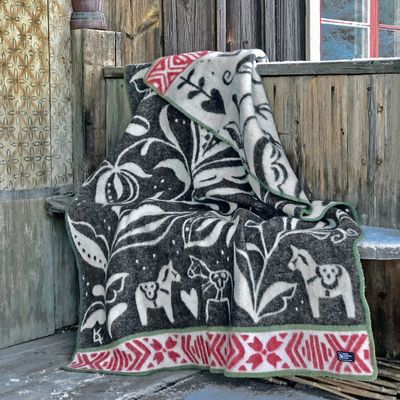 Dalarna svart ullfilt - Kerstin Landström Design