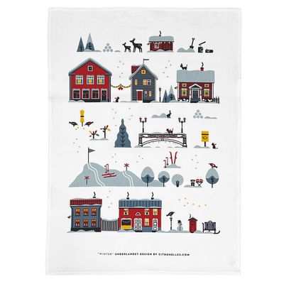 Scandinavian winter kökshandduk