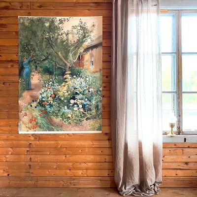 Blomsterträdgård 95x130 Tygtavla - Carl Larsson