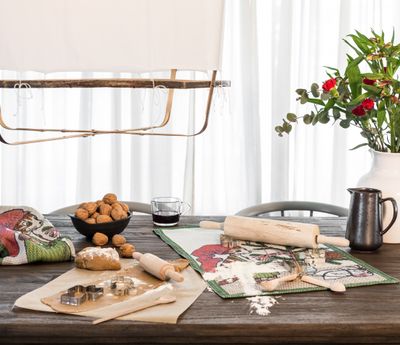 Julfest kökshandduk 40X60 - Ekelunds Linneväveri
